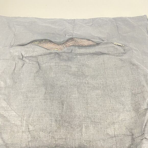 Vintage Hand Embroidered and Sequined Peacock Pillow Cover 21" - Picture 4 of 4